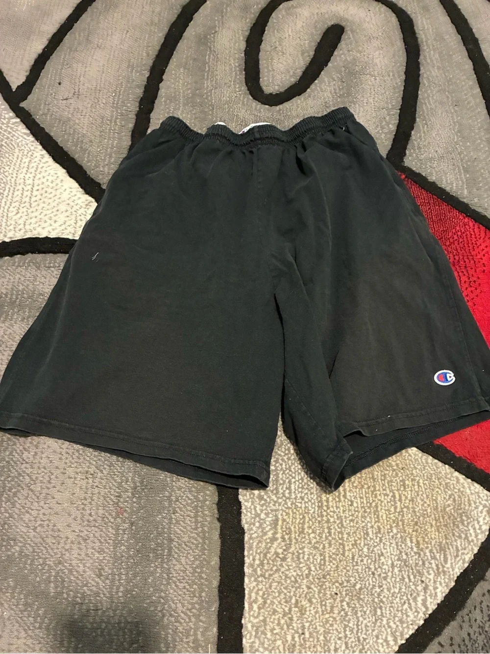 Champion Black Men's Athletic Shorts with Embroidered Logo